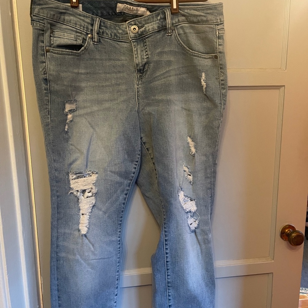Torrid distressed boyfriend jeans